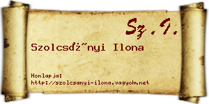 Szolcsányi Ilona névjegykártya